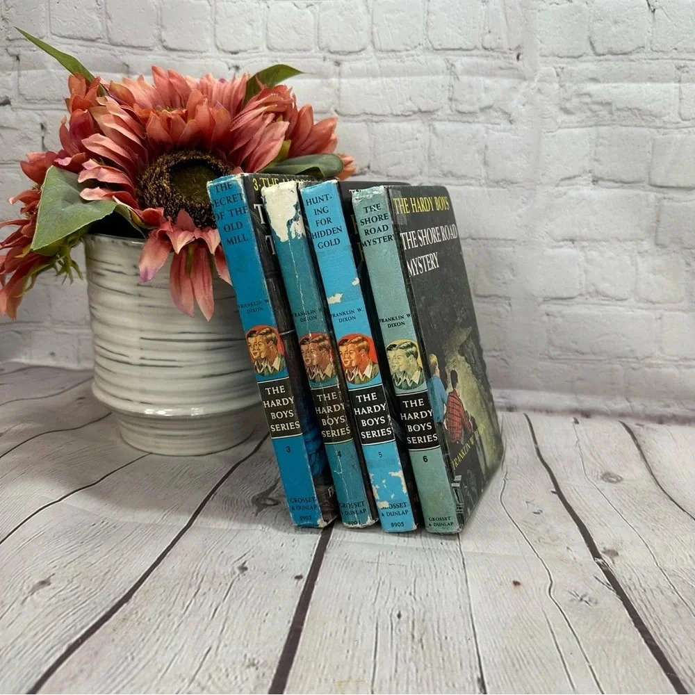 vintage the hardy boys series books vol 3, 4, 5, 6